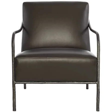 Contemporary Upholstered Chair with Exposed Metal Frame